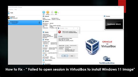 How to fix virtualbox failed to open a session for the .
